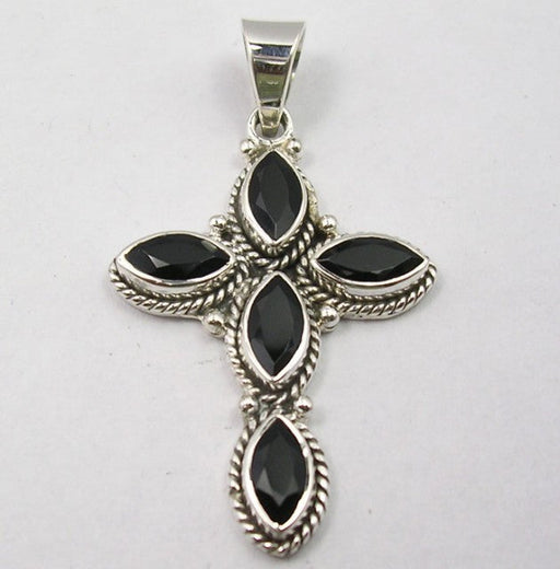 Pandantiv Argint 925 cu Onix Negru 4,4 cm lungime