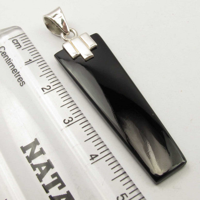 Pandantiv Argint 925 cu Onix Negru 4.9 cm lungime