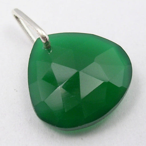 Pandantiv Argint 925 cu Onix Verde 2.1 cm lungime