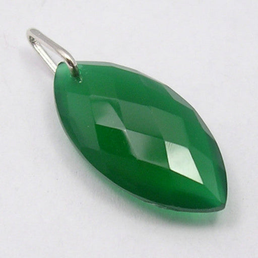 Pandantiv Argint 925 cu Onix Verde 2.8 cm lungime