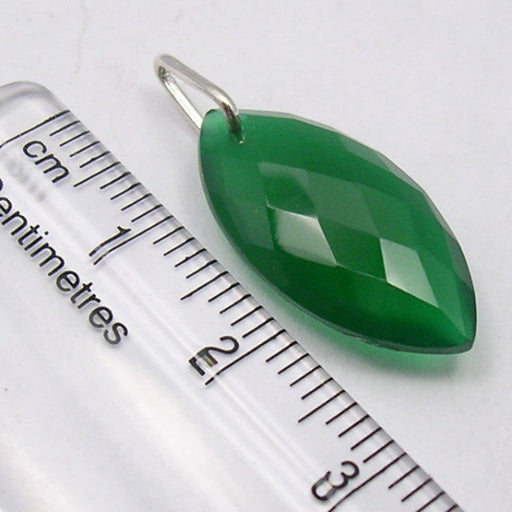 Pandantiv Argint 925 cu Onix Verde 2.8 cm lungime