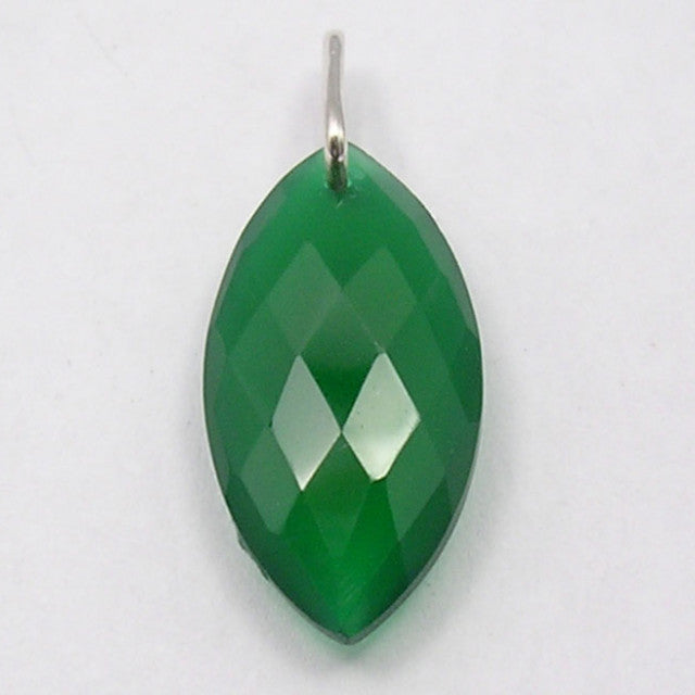 Pandantiv Argint 925 cu Onix Verde 2.8 cm lungime