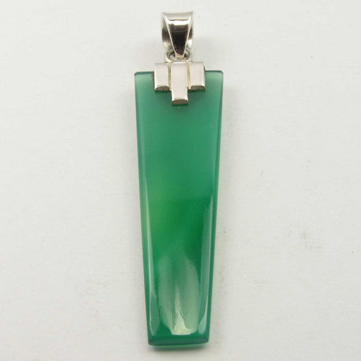 Pandantiv Argint 925 cu Onix Verde 4.9 cm lungime