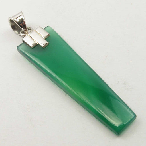 Pandantiv Argint 925 cu Onix Verde 4.9 cm lungime