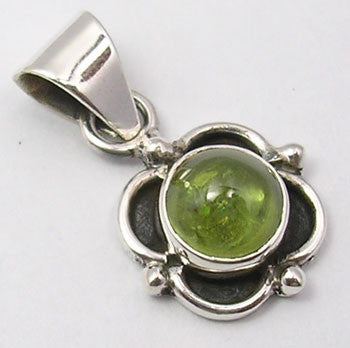 Pandantiv Argint 925 cu Peridot, 2.3 cm lungime