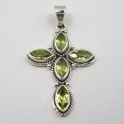 Pandantiv Argint 925 cu Peridot, 4.4 cm lungime