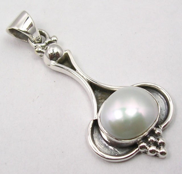 Pandantiv Argint 925 cu Perla FrashWater 3.7 cm lungime