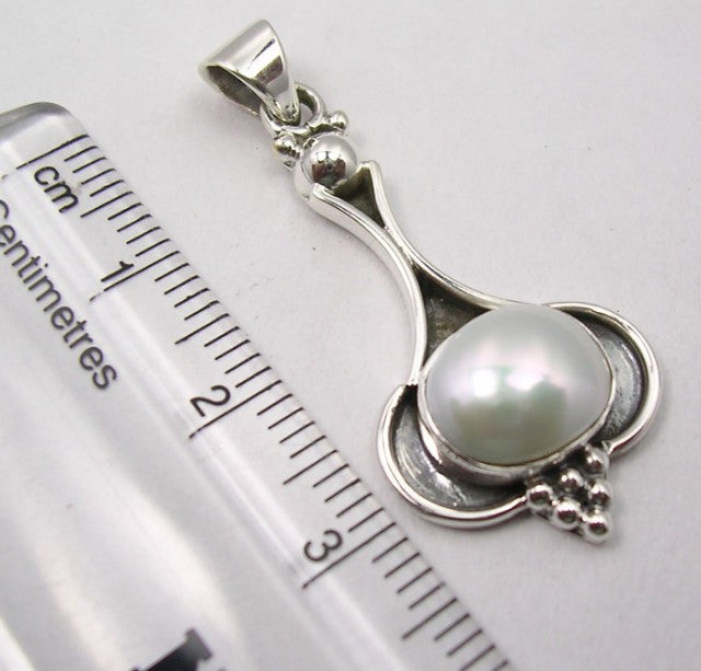Pandantiv Argint 925 cu Perla FrashWater 3.7 cm lungime