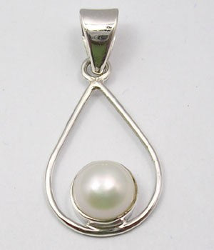 Pandantiv Argint 925 cu Perla Fresh Water 3,2 cm lungime