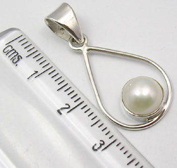 Pandantiv Argint 925 cu Perla Fresh Water 3,2 cm lungime