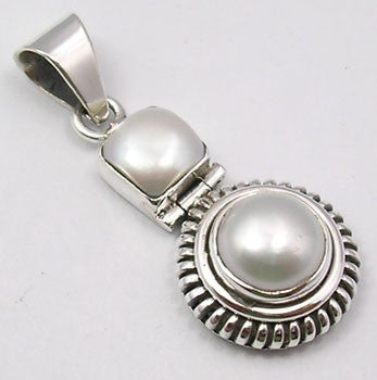 Pandantiv Argint 925 cu Perla Fresh Water 3.5 cm lungime