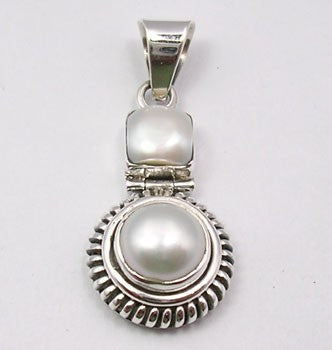 Pandantiv Argint 925 cu Perla Fresh Water 3.5 cm lungime