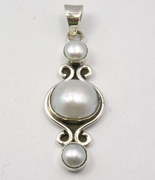 Pandantiv Argint 925 cu Perla Fresh Water 4,4 cm lungime