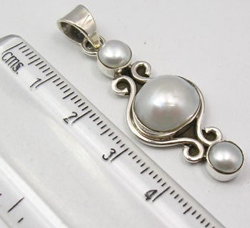 Pandantiv Argint 925 cu Perla Fresh Water 4,4 cm lungime