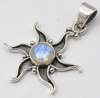 Pandantiv Argint 925 cu Piatra Lunii 3.5 cm lungime