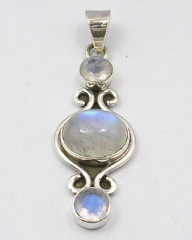 Pandantiv Argint 925 cu Piatra Lunii 4,4 cm lungime