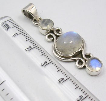 Pandantiv Argint 925 cu Piatra Lunii 4,4 cm lungime