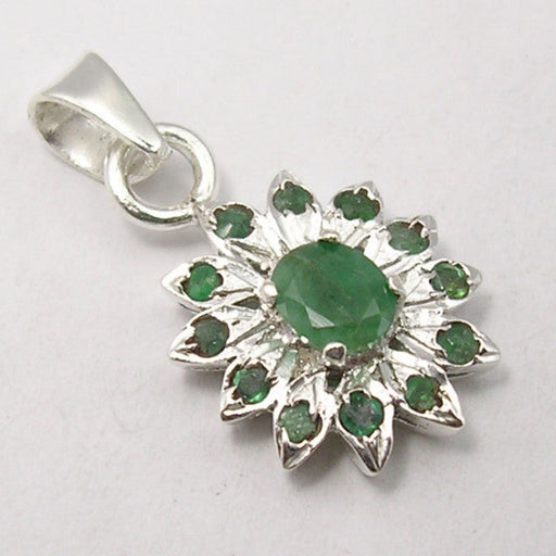 Pandantiv Argint 925 cu Smarald 2.3 cm lungime