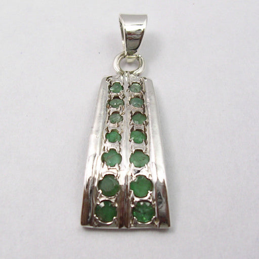 Pandantiv Argint 925 cu Smarald, 3.2 cm lungime