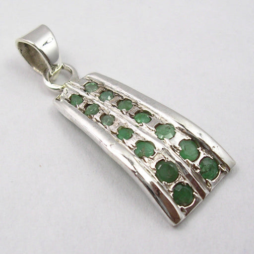 Pandantiv Argint 925 cu Smarald, 3.2 cm lungime