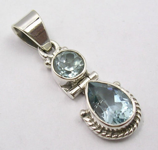 Pandantiv Argint 925 cu Topaz Albastru 3 cm lungime