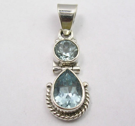 Pandantiv Argint 925 cu Topaz Albastru 3 cm lungime