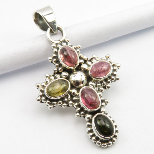 Pandantiv Argint 925 cu Turmalina, 3.9 cm lungime