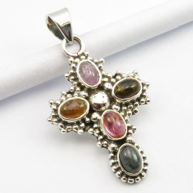 Pandantiv Argint 925 cu Turmalina, 3.9 cm lungime