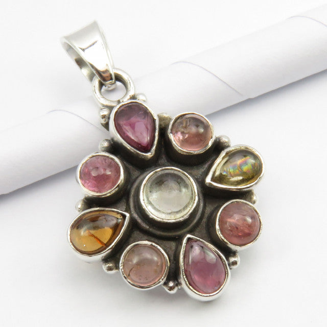 Pandantiv Argint 925 cu Turmalina, 3 cm lungime