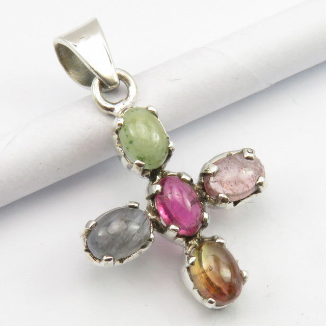 Pandantiv Argint 925 cu Turmalina, 3 cm lungime