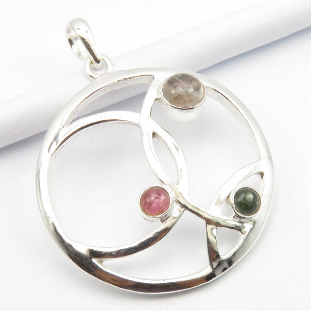 Pandantiv Argint 925 cu Turmalina, 4.3 cm lungime