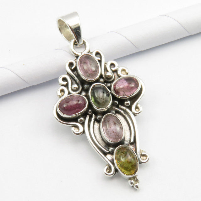 Pandantiv Argint 925 cu Turmalina, 4.3 cm lungime