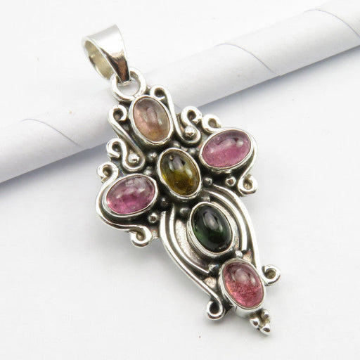 Pandantiv Argint 925 cu Turmalina, 4.3 cm lungime