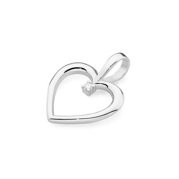 Pandantiv Inima Aur 14k cu Diamant Natural 0.005 ct