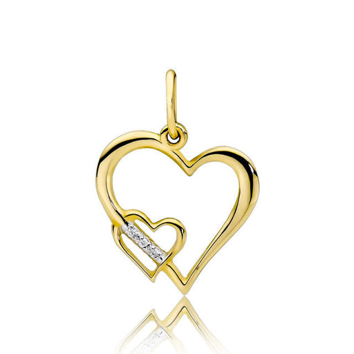 Pandantiv Inima Aur 14K cu Diamante Naturale 0.015 ct