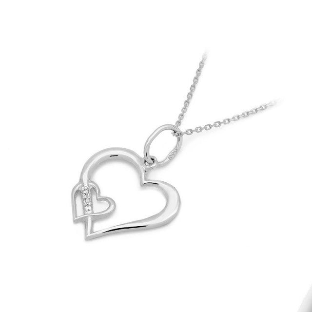 Pandantiv Inima Aur 14K cu Diamante Naturale 0.015 ct