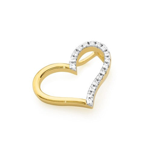 Pandantiv Inima Aur 14k cu Diamante Naturale 0.08 ct