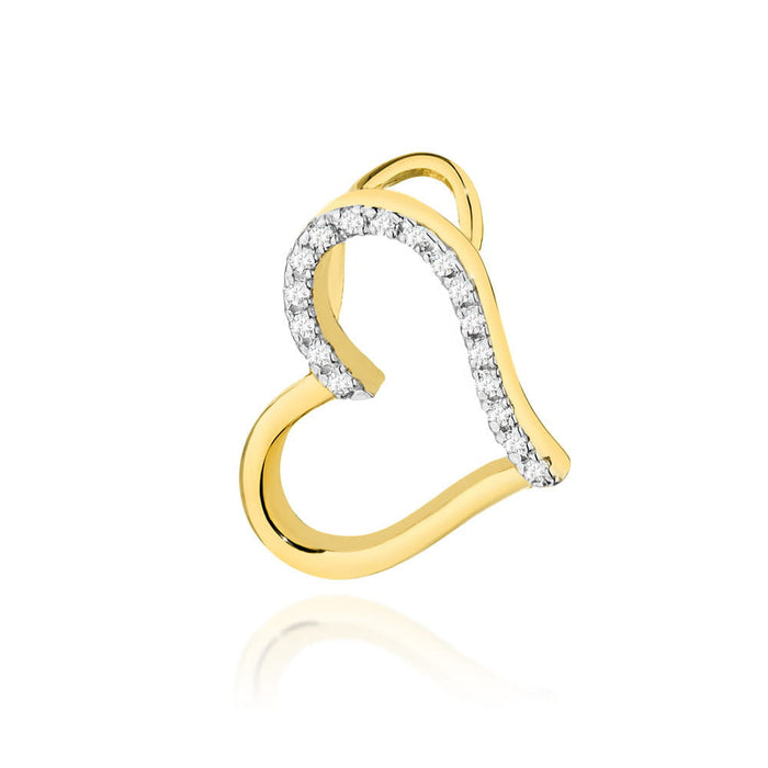 Pandantiv Inima Aur 14k cu Diamante Naturale 0.08 ct
