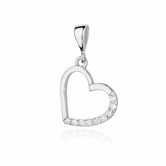 Pandantiv Inima Aur 14K cu Diamante Naturale 0.13 ct