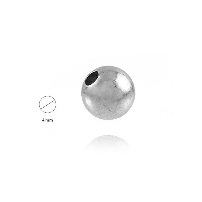 Bilute Argint 925 Polished 4 mm, gaura de 1.8mm