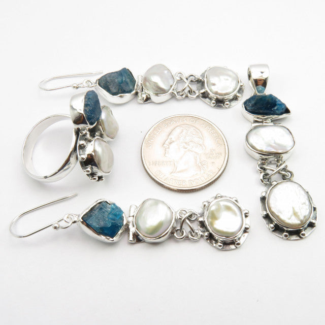 Set Argint 925 cu Perla Fresh Water