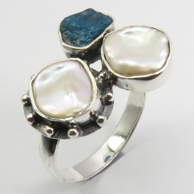 Set Argint 925 cu Perla Fresh Water si Apatit