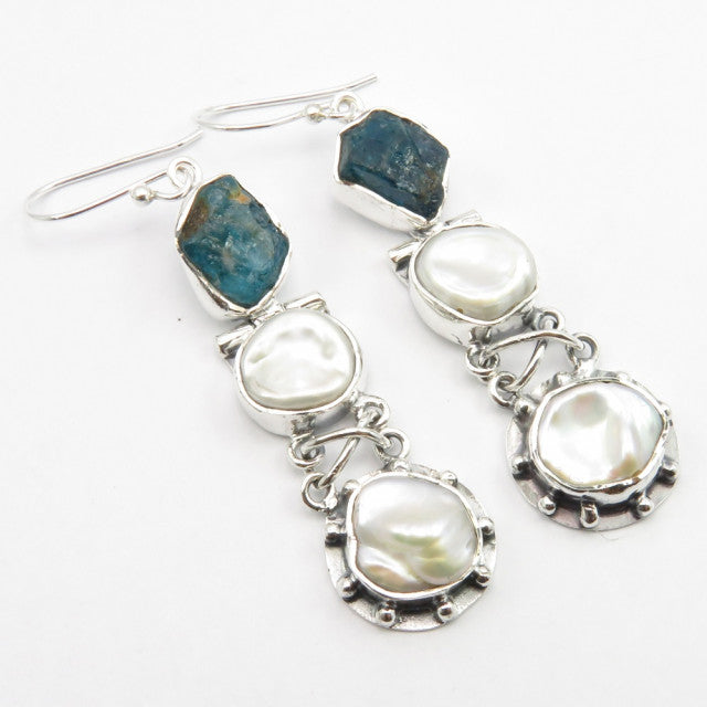 Set Argint 925 cu Perla Fresh Water si Apatit