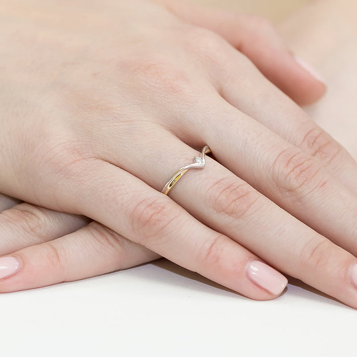 Inel Aur 14K cu Diamant Natural 0.04 ct