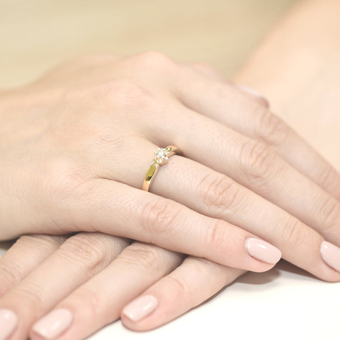 Inel Aur 14K cu Diamante Naturale 0.15 ct