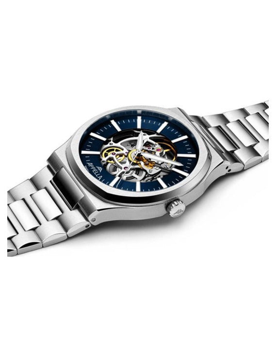 Ceas Appella, L12006.5115ASQ, 43 mm, silver, capac spate cu sticlă de safir