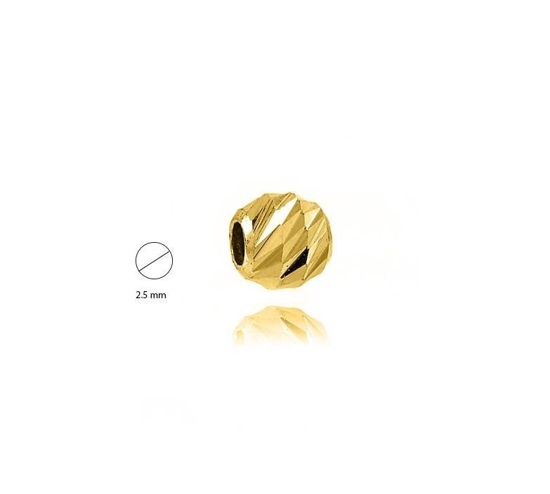 14K gold ball slash 2.5 mm hole 1.2 mm - 1 pc